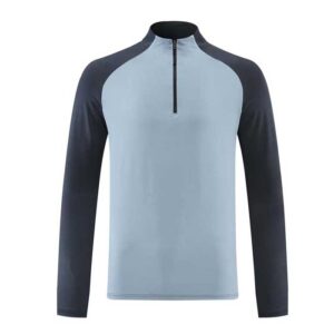 Quarter Zip Contrast  Performance Long Sleeve Shirt